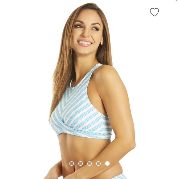 NWOT Splendid horizon line high neck swim top - Picture 5 of 12